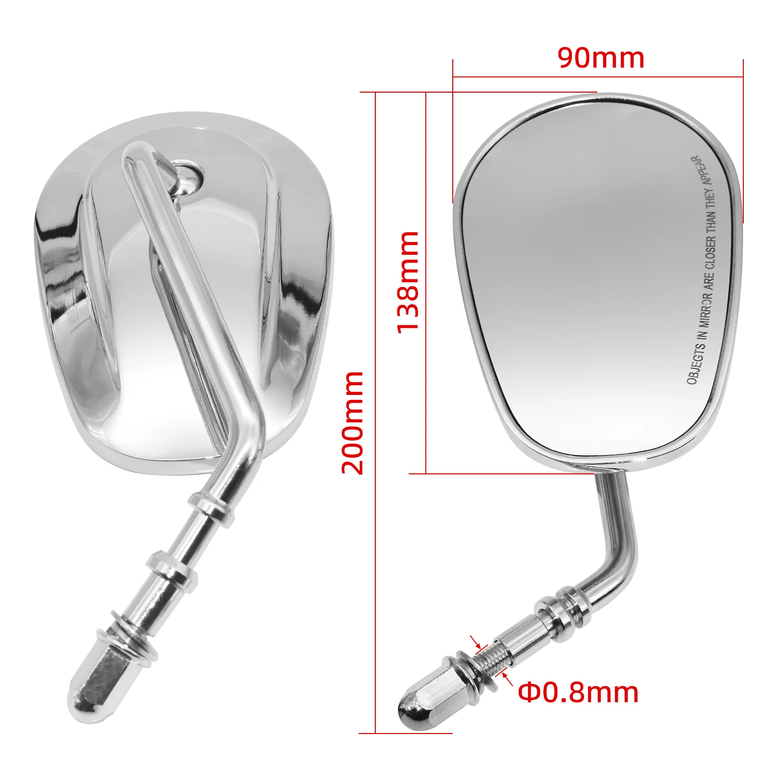 AD Motorcycle Mirrors for Road King Sportster Street Glide Electra Glide Dyna Softail Road Glide Full Metal Stem And Housing