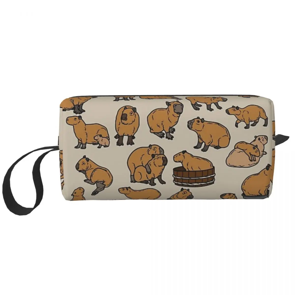 Never Enough Capybaras Backpack Makeup Bag Cosmetic Organizer Storage Dopp Kit Toiletry Cosmetic Bag Women Beauty Pencil Case