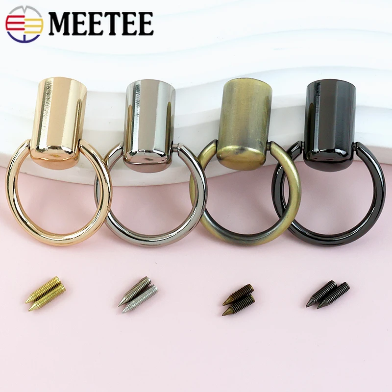 

4/8/10Pcs Metal O Ring Buckles Cap Cord Stopper Lock Bag Strap End Locks Backpack Chain Snap Hook DIY Leather Craft Accessories