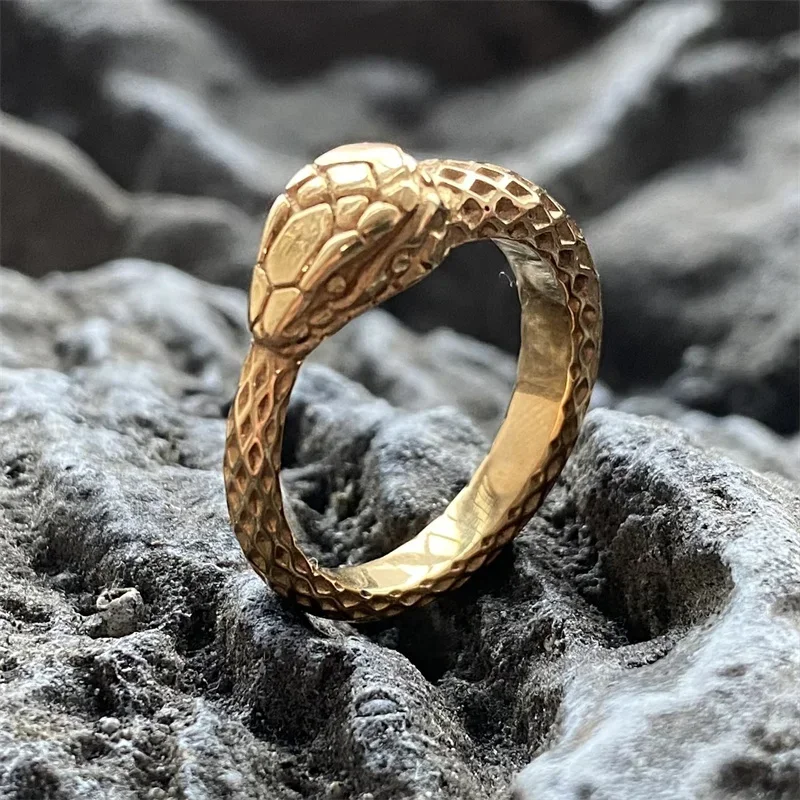 Ouroboros Snake Ring 316L Stainless Steel Fashion Mens Jewelry Party Gift For Womens Vintage Snake Gothic Rings