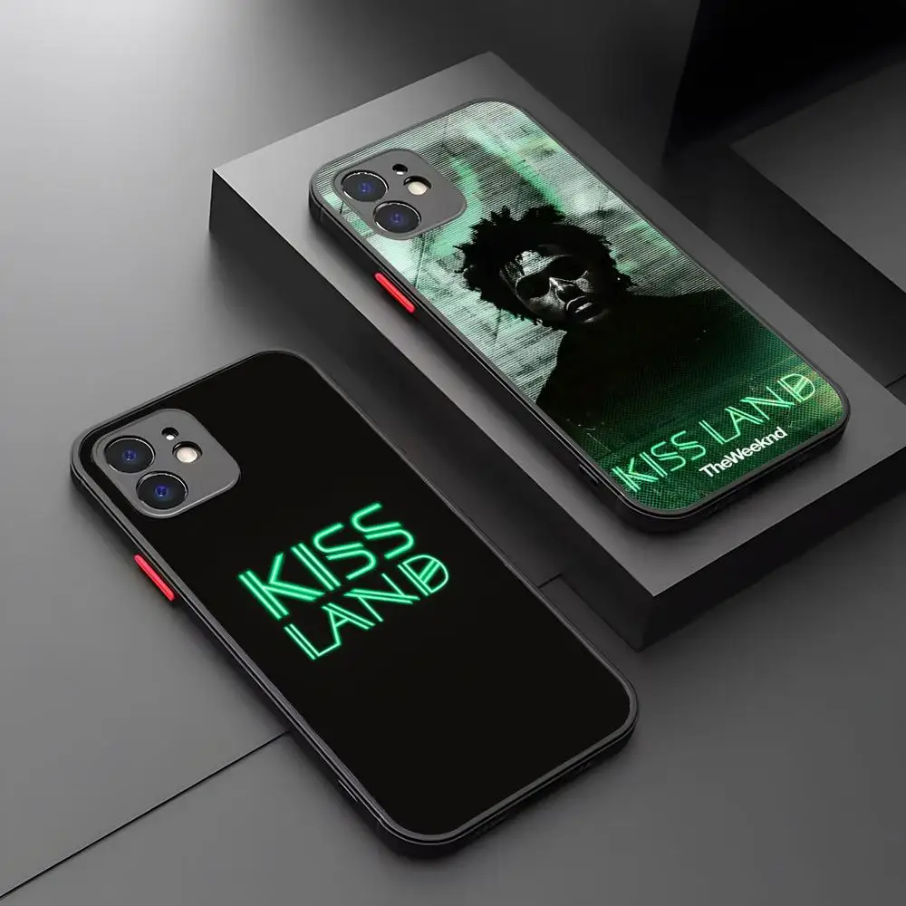 R-Rapper Weeknd Kiss Land Phone Case For Iphone 17 16 15 14 13 12 Pro Max Xr Air Plus Mini Skin Feel Black Hard Shell Cover
