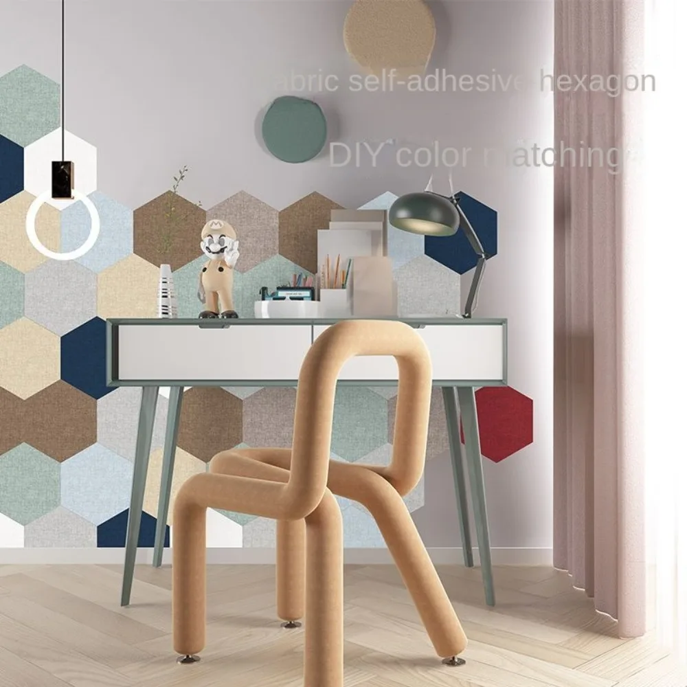 Hexagonal Fabric Self-adhesive Wall Stickers Photo Decor Kindergarten Display Wall Message Bulletin Board Stickers Home Decor