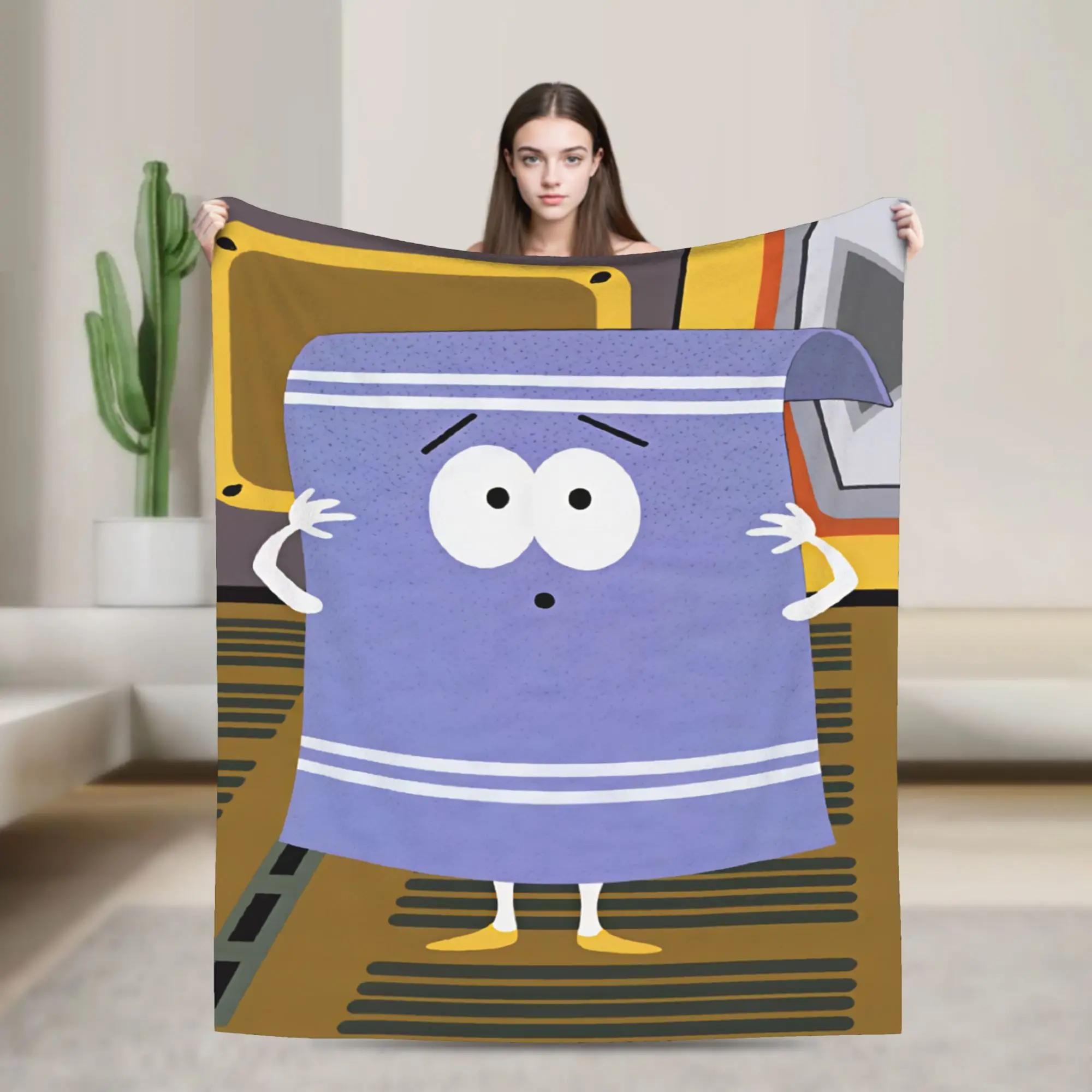 South Cartoon Park Towelie Flannel Blanket  Warm Soft Throw Blanket for Living Room Travel Office Funny Bedspread Sofa Bed Cover