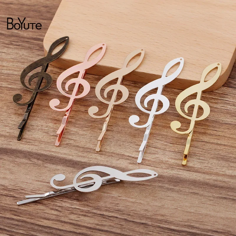 BoYuTe (50 Pieces/Lot) 19*53MM Music Sign Hairpins Hair Barrette Factory Supply DIY Handmade Jewelry Accessories