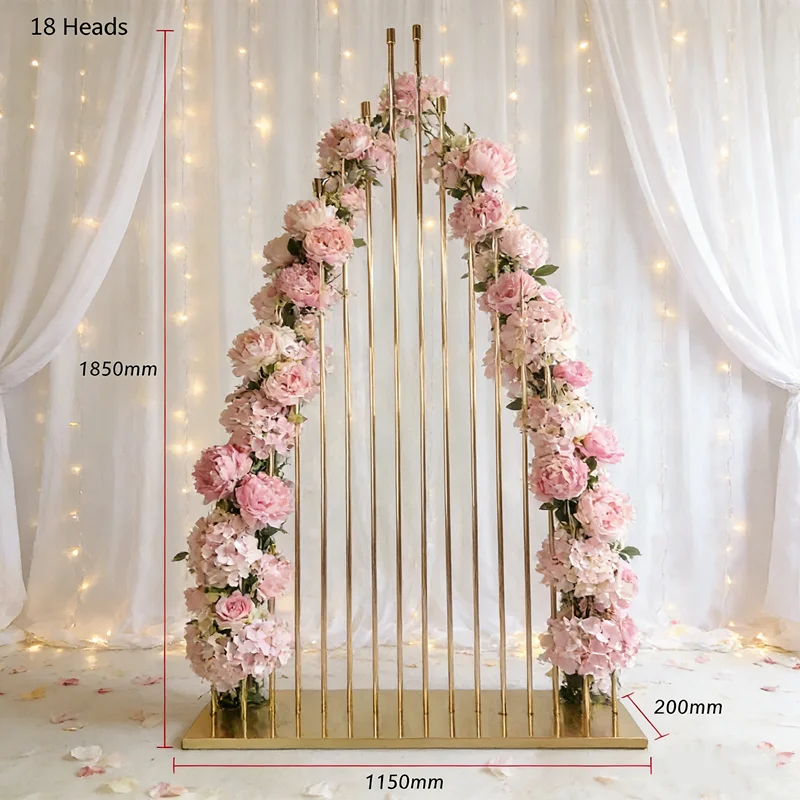 

1/2/5 Pcs 18-Head Gold Reed Electronic Candle Lamps - Ideal Wedding Stage Centerpiece, Christmas & Party Home Decoration