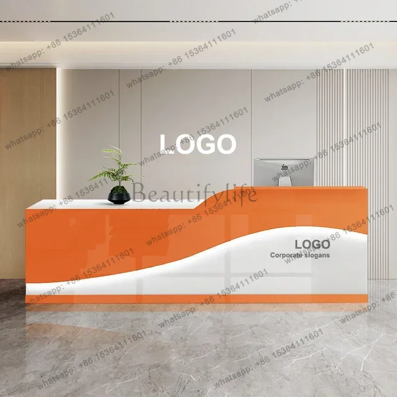 LJY Classic Beauty Reception Desks Design Stylish Nordic Retro Reception Desks Luxury Elegant Mostrador Commercial Furniture