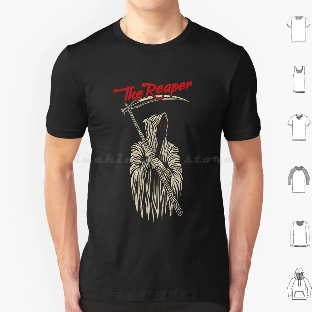 The Grim Reaper T Shirt Big Size 100% Cotton Grim Reaper Death Skull Reaper Skeleton Grim Dead Funny Black Halloween Cute