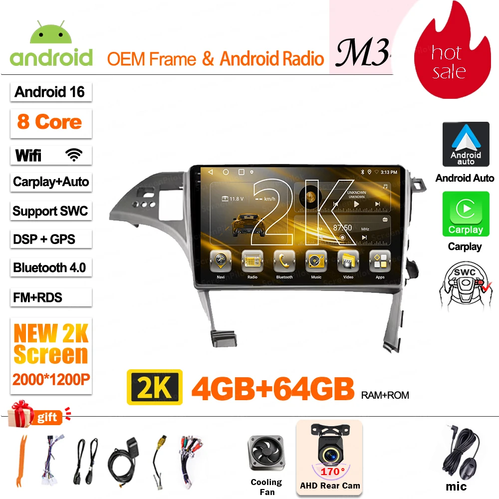 Android 16 Voor Toyota Prius 3 XW30 2009 - 2015 Stereo Head Unit Multimedia Video Player GPS Navigatie Bluetooth 8 Core Wifi 5G