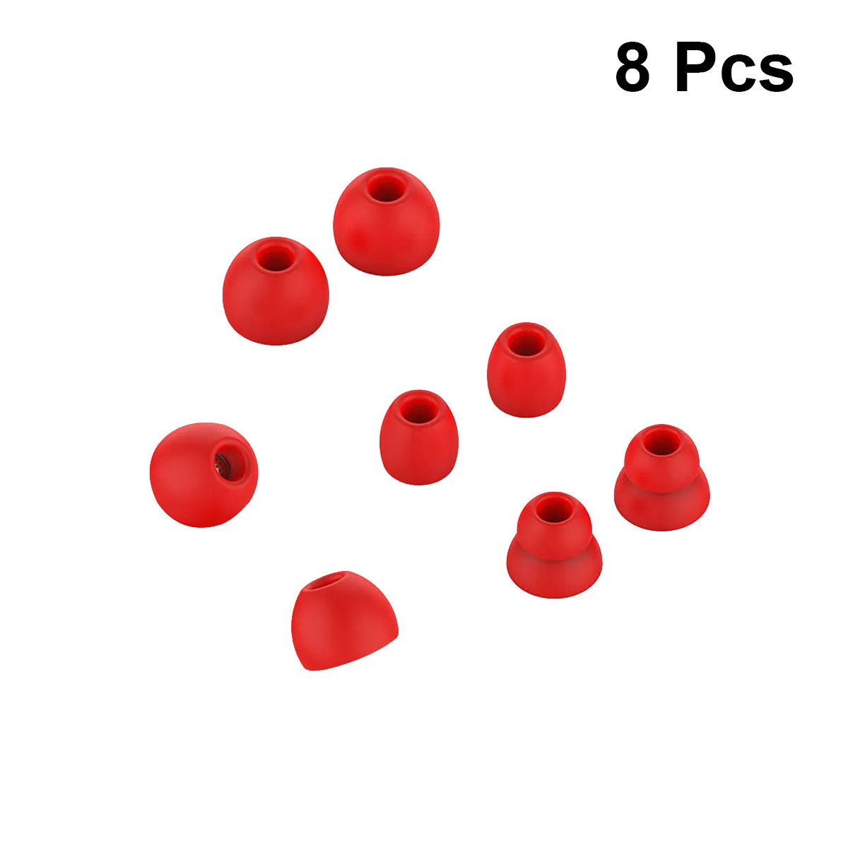 8pcs Earphone Ear Tips Silicone Sleeve Washable Noise-Isolating Replacement For In-Ear Headphones Running Gym Cycling