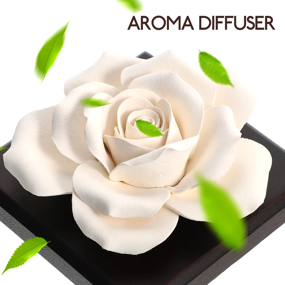 2 Pcs Aromatic Plaster Flowers Ceramic Diffuser Essential Oil Portable Perfume Car for Room