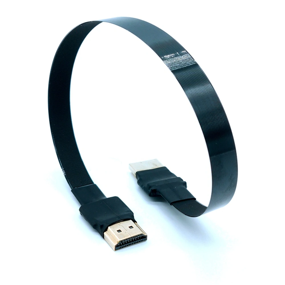 كابل HDMI متوافق مع الصوت والفيديو، HDTV، TV، PS3، قابس HDMI قصير عالي الدقة للذكور، كابل مسطح، رفيع للغاية وقابل للفصل