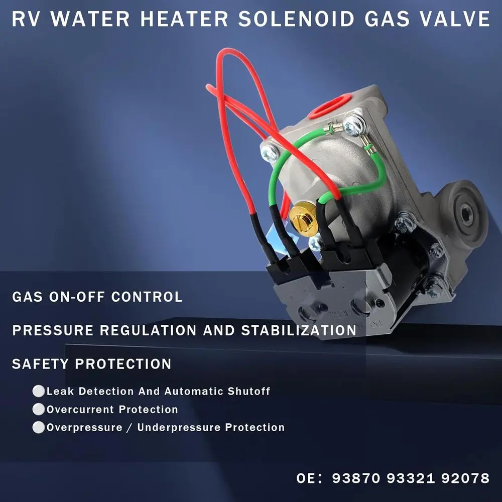 مجموعة قطع غيار سخان المياه RV لـ Atwood: 93844 غاز الملف اللولبي، 91638 صمام أنبوب الموقد، 93868 الشاعل - متوافق مع 6 #2