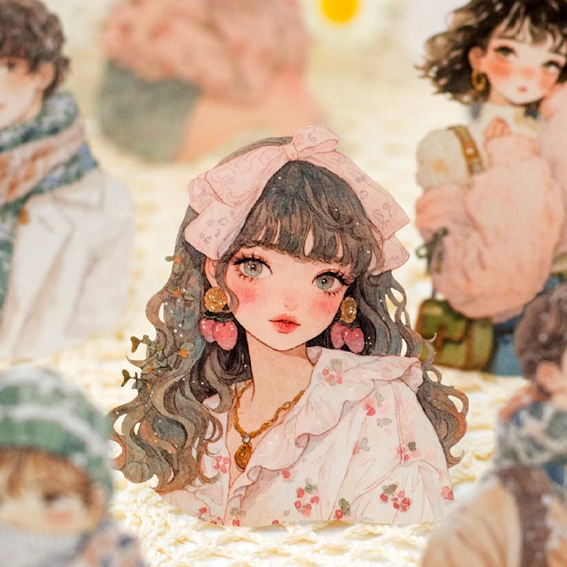 Mr. Paper 100Pcs/bag Winter Prelude Series Character Boxed Stickers DIY Handbook Material Decorative Stickers