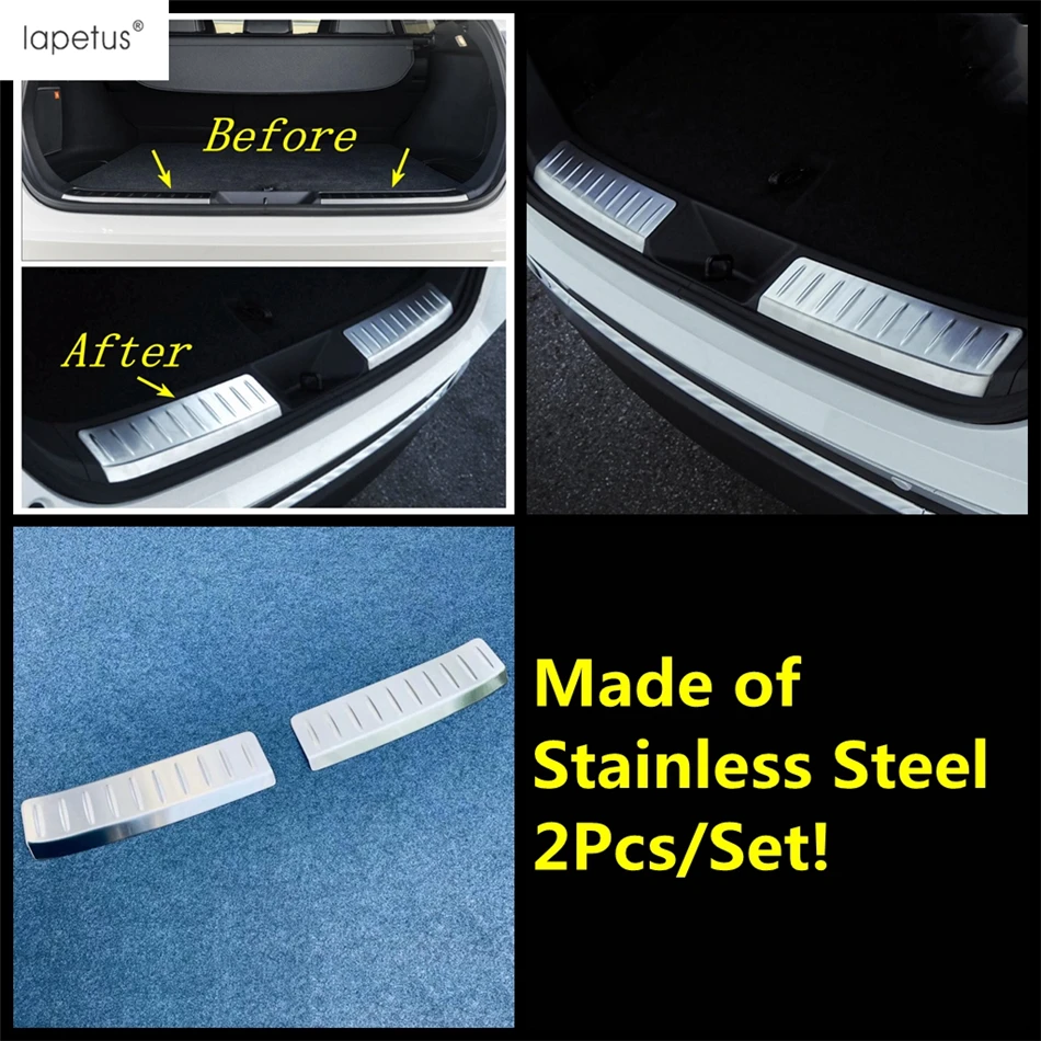 Rear Trunk Bumper Sill Scuff Plate Protector Guard Cover Trim Stainless Steel Accessories For Toyota Venza / Harrier 2021 - 2024 - Image 3