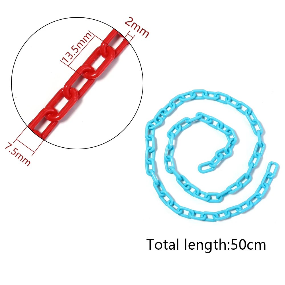 10pcs/lot 50cm Colorful Acrylic Link Chain For Jewelry Making DIY Bracelets Necklace Phone Bags Key Chain Decoration Accessories