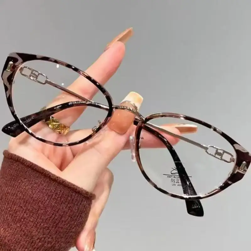 Lunettes de style coréen anti-âge pour femmes myopes, compatibles avec les verres correcteurs, anti-lumière bleue, verres neutres, sans maquillage