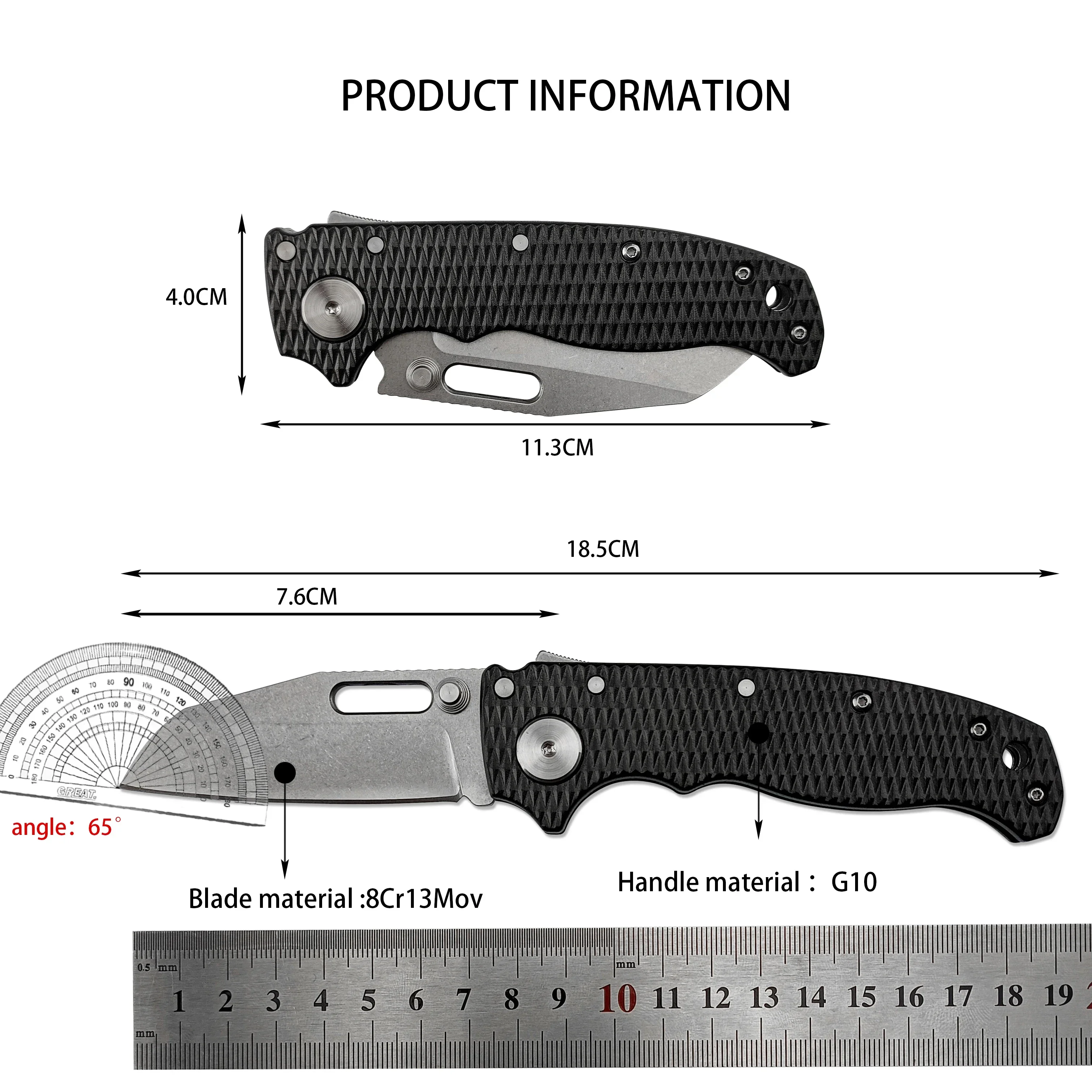 AD20 Flipper Assisted Folding Knife 8Cr13Mov Sheepfoot Blade G10 Handle Survival Pocket Knives Outdoor Camping Hunting EDC Tools