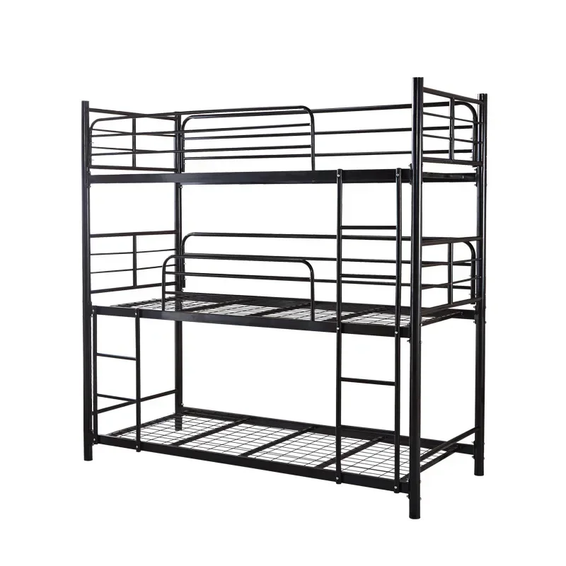 Twin Triple Bunk bed in Black Metal China manufacturer