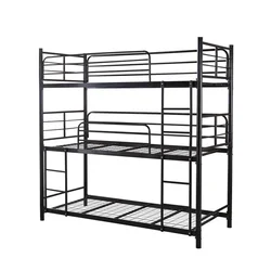 Twin Triple Bunk bed in Black Metal China manufacturer