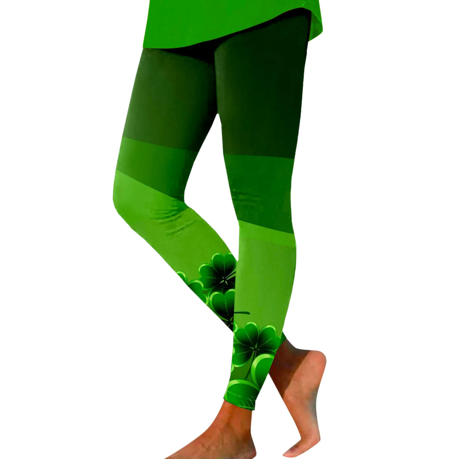 Leggings da donna st. Patrick's Day Clover Print collant a vita alta elastico palestra sport Jogger Outwork Pant pantaloni attillati Fitness