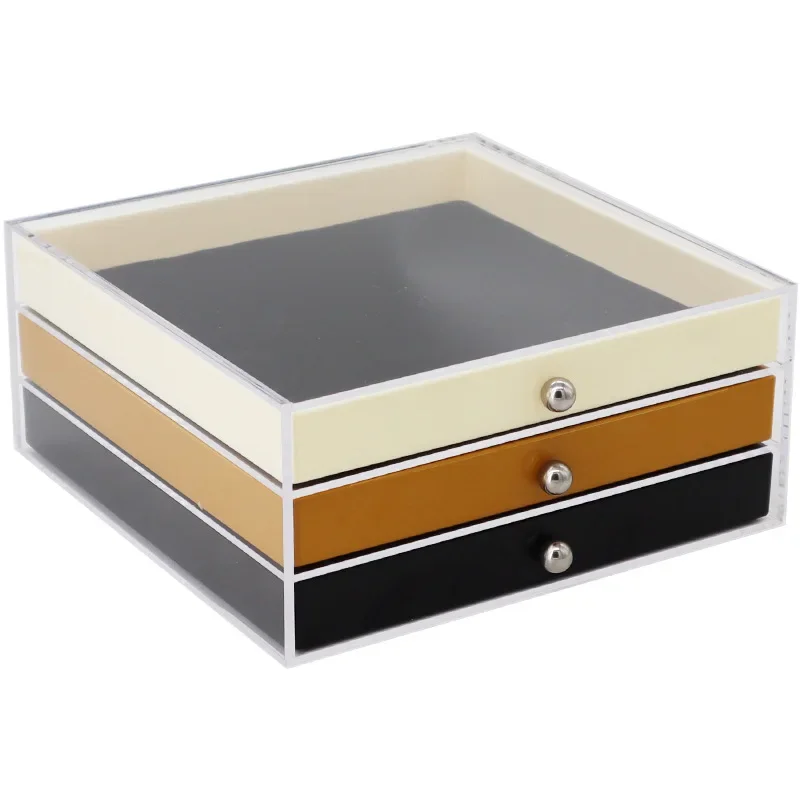 

Nordic storage box, jewelry box, women's small items, lipstick storage, multi-layer transparent earrings, earrings, jewelry,