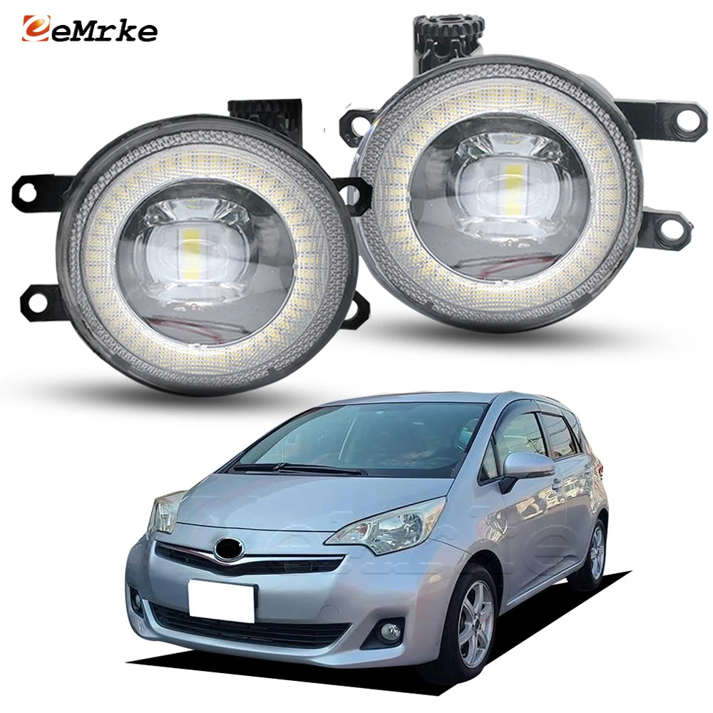 35% OFF 5-Min Install Fog Light Cut-line Lens / Plug & Play with Angel Eye DRL PTF for Toyota Ractis P120 Verso-S 2010-2017