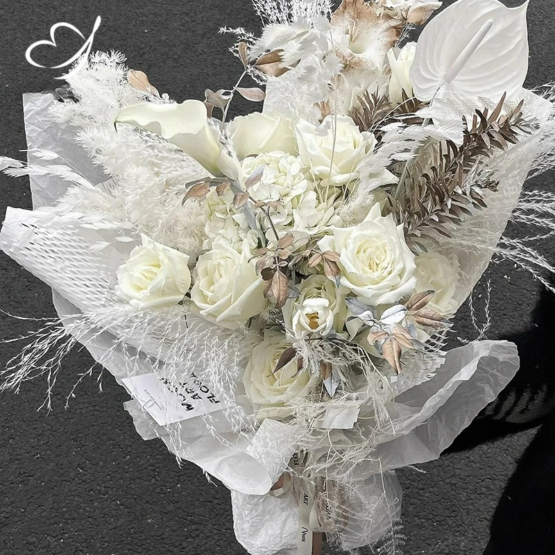 ورق يوكينا DIY لتغليف باقة ورق كريب مصنوع يدويًا مع نسيج متجعد مقاوم للماء ورق عذراء نقي مصنوع يدويًا بالكامل #5