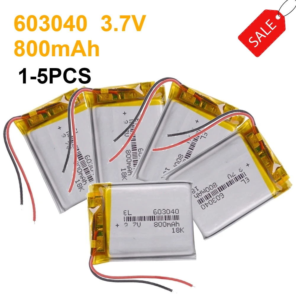 603040 3.7v Polymer Lithium Battery for Beauty Device Milk Suction Device Toy Speaker Car System Navigation Monitoring 800mAh