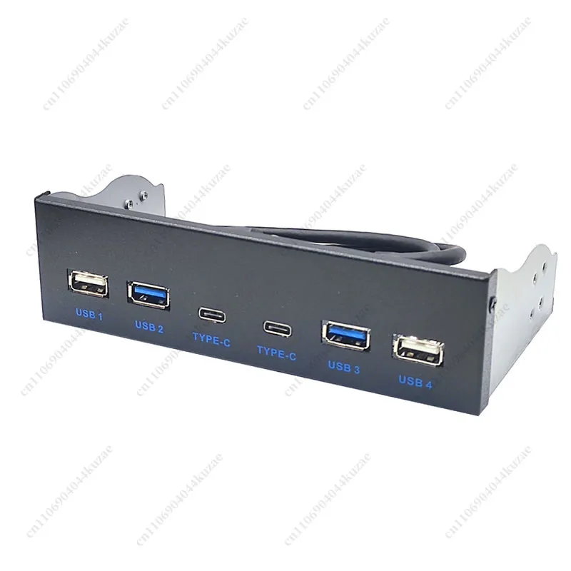 5.25/3 Inch Drive Bay Panel, USB3.2 GEN1 19PIN To Dual Type-C Port for PC Front Mount
