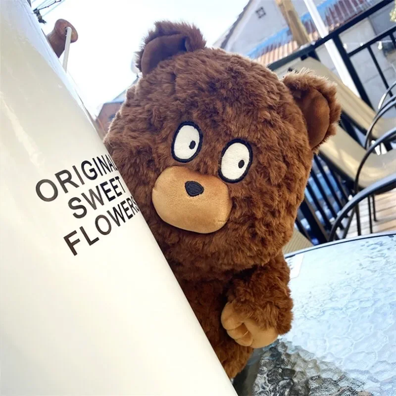 40cm Kawaii Brown Bear Miękkie pluszowe zabawki Wypchane leśne zwierzę Lalka Łagodzi lęk Dziecko Prezent urodzinowy Niedźwiedź Rzuć poduszkę Wystrój domu