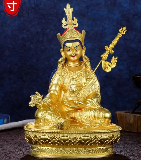 تمثال بوذا عالي الجودة #   جنوب شرق آسيا البوذية التذهيب الذهبي طرد الأرواح الشريرة السلامة جورو رينبوتشي بادماسامبهافا تمثال بوذا