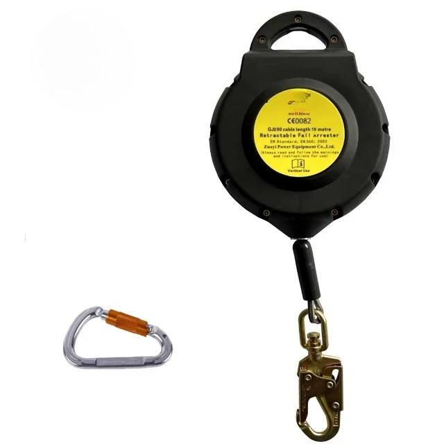 Climbing Fall Protection Self Retracting Lifeline 140kg 15m for Outdoor Mountaineering Safety Equipment