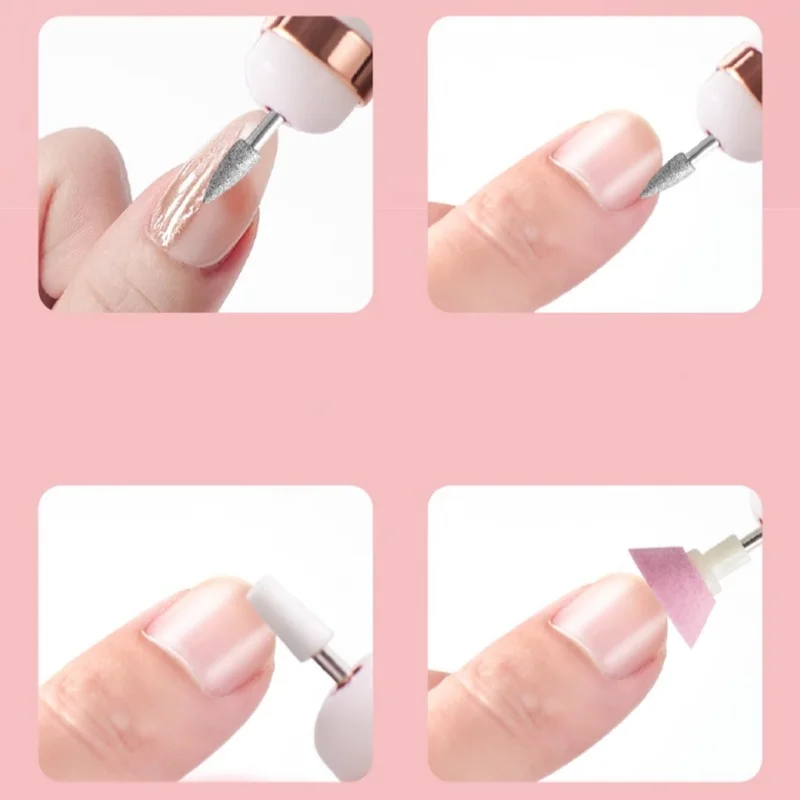5-in-1 elektrische Nagellack-Bohrmaschine, USB-Aufladung, tragbare Maniküre, Peeling, Polierstift, Acryl-Gel-Entferner-Werkzeuge