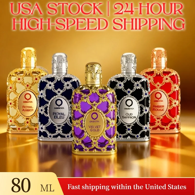 عطر اورينتيكا رويال آمبر روج 80 مل - أود زعفران روز كولونيا للرجال والنساء، بخاخ عطر شرقي طويل الأمد للجنسين