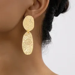 Geometric Irregular Metal Drop Earrings For Women Simple Style Holiday Party Gift OL Fashion Jewelry Ear Accessories CE156