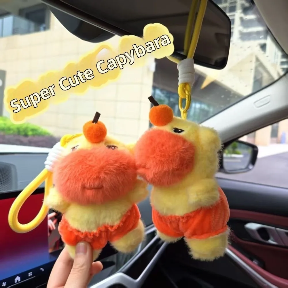 Grappige schattige Capybara Lulu sleutelhanger Mooie cartoon dolfijn LULU met Lanyard Creatieve knuffel sleutelhanger tas charme