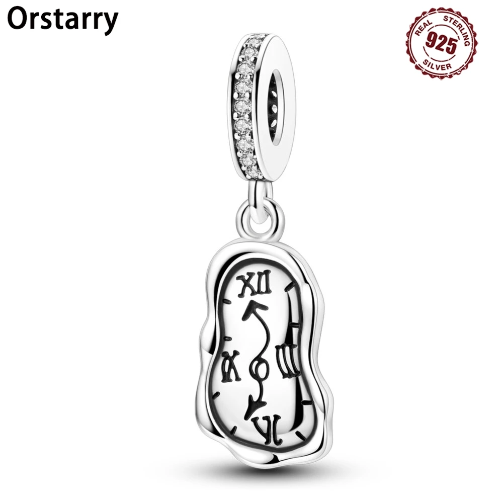 925 Sterling Silver Liquid Clock Pendants Charms Beads Fit Bracelets DIY Party Decoration Fine Gifts Jewelry Accessories