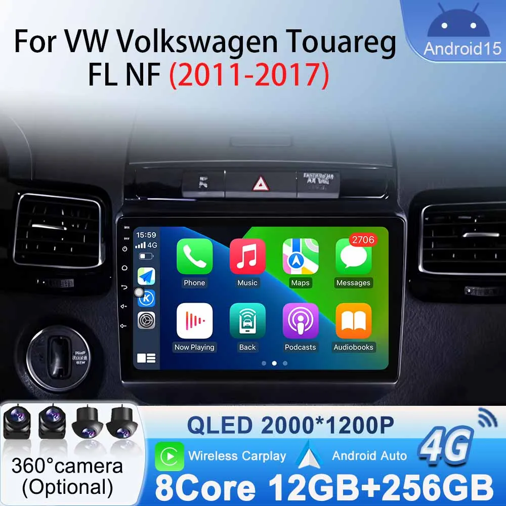 

Multimedia Video Navigation GPS Bluetooth for VW Volkswagen Touareg FL NF 2010 - 2018 Car Radio Stereo Android Auto WIFI Carplay