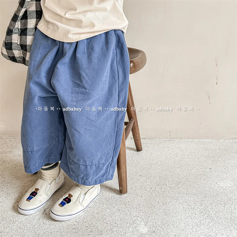 2024 Spring New Children Casual Pants Loose Girls Harem Pants Boys Wide Leg Trousers Kids Loose Pants Baby Clothes