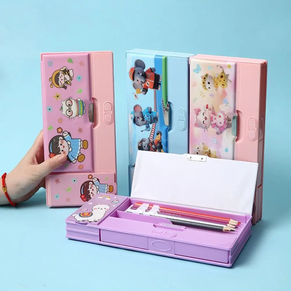 Multifunctional Multifunctional Pencil Case Double Sided Use Fun Mechanism Design Pen Box Large Capacity Pen Bag School Office