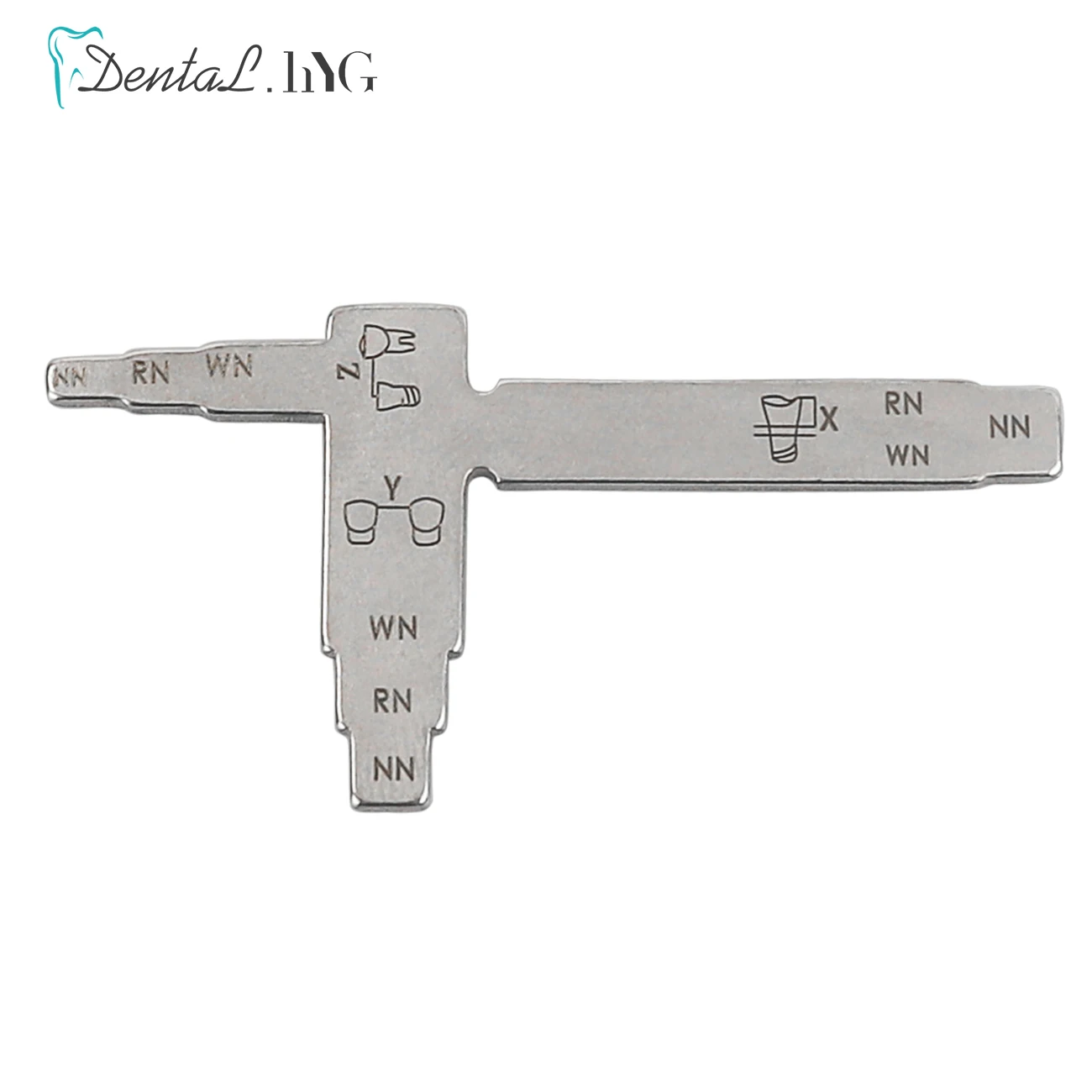 1Piece Stainless Steel Dental Implant Measuring Ruler for Interdental Distance Implant Locating Cliper T Shape Measuring Gauge