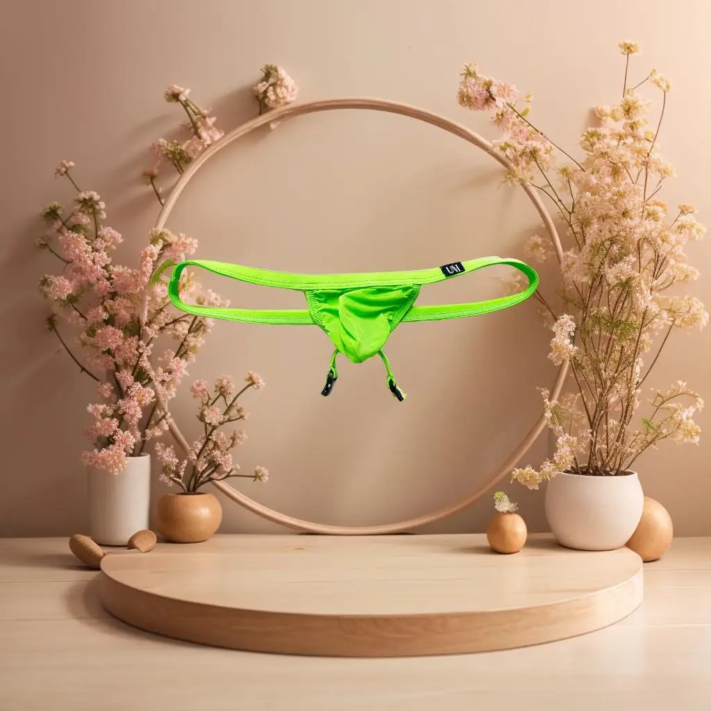

1pc Solid Color Men's Thin Strap Thongs G-String Underwear Lifting Ring Pouch Sexy Lingerie Panties Man Briefs