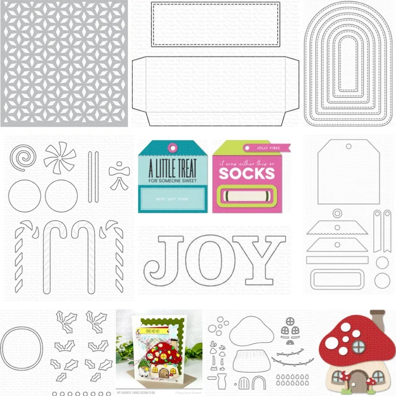 Windows and mushroom-shaped roof Cutting Dies Scrapbook Diary Decoration Stencil Embossing Template DIY Greeting Card Handmade