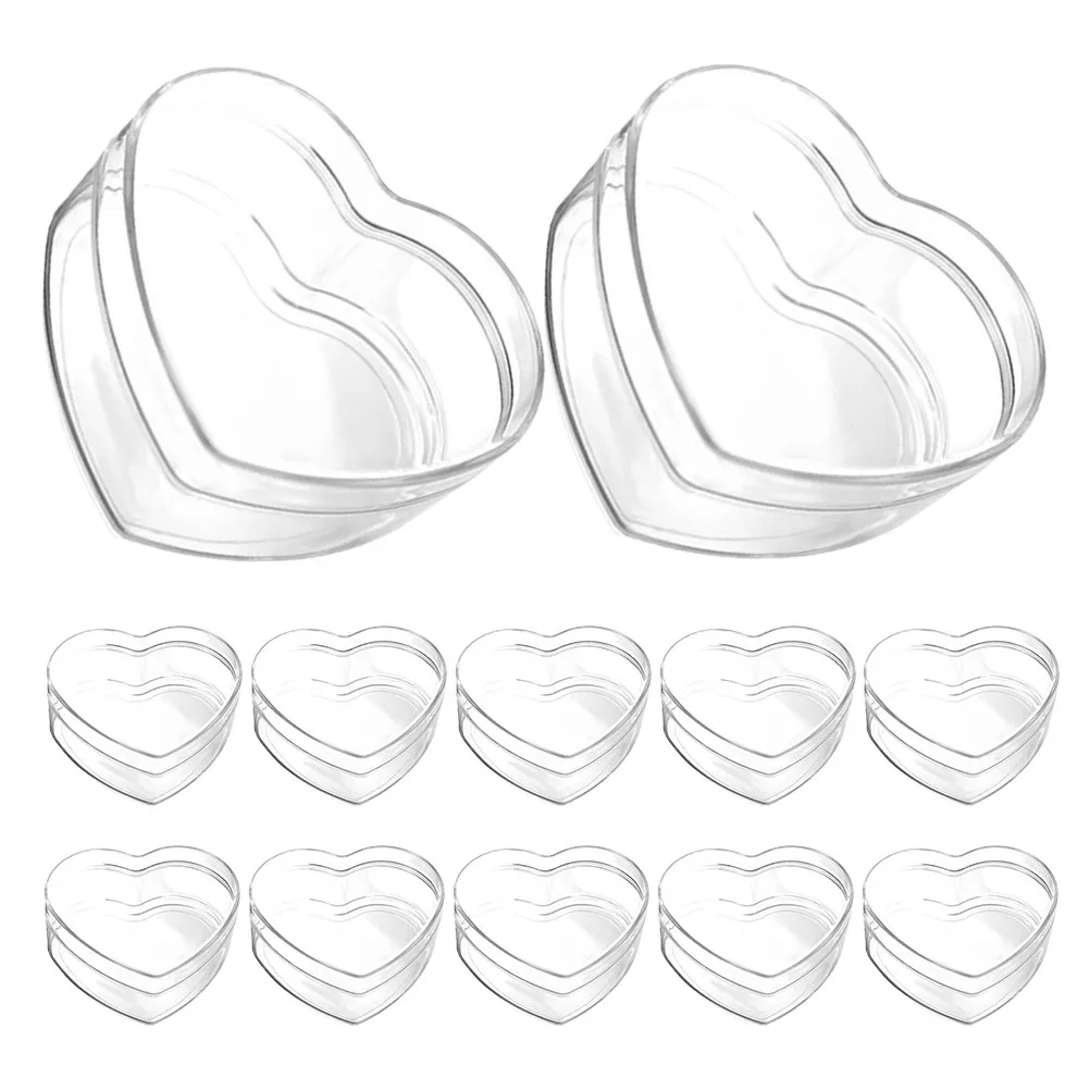

Набор из 12 прозрачных акриловых коробочек в форме сердца для конфет, украшений, подарков, сувениров для вечеринок и праздников