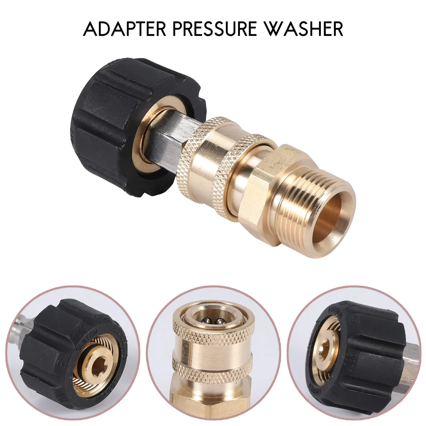 ชุดอะแดปเตอร์เครื่องซักผ้าความดัน M22 ถึง 1/4 นิ้ว Quick Connect Kit, M22 14 มม. ถึง 1/4 นิ้ว Quick Connect Kit