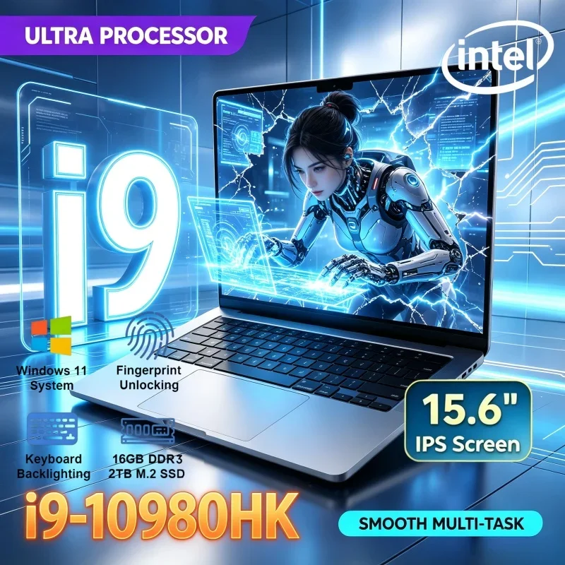 2026 Best Offer 15.6in 120Hz IPS FHD Notebook i9-10980HK 16/32GB 2TB SSD Win11 Portable Home Office Laptop
