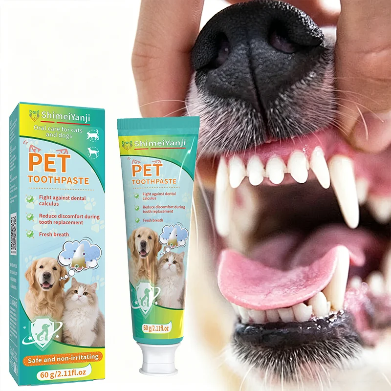 Pasta de Dente para Pets com Fórmula Comestível, Controle de Tártaro, Refresca o Hálito, Limpeza Oral Suave para Cães e Gatos de Todas as Raças, Uso Diário.