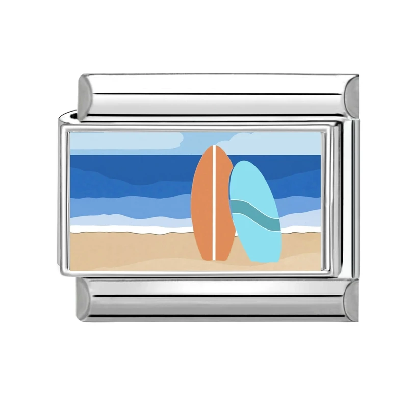 Mountains and Seas Scenery Italian Charm Links for Bracelets