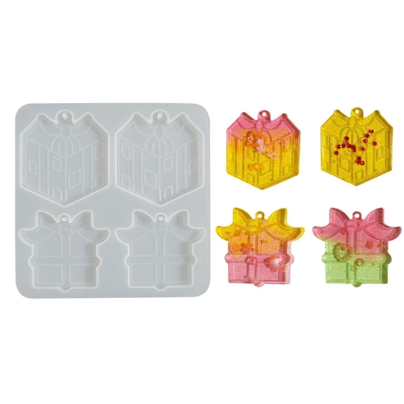 

Christmas Accessories Silicone Jewelry Mold Set Keychain Pendant Maker With Santa Snowflake Holiday Charm Designs