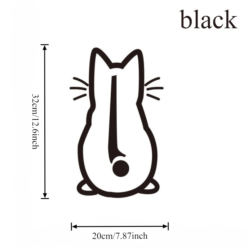 1PC Creative Cute Cat Wagging Tail Sticker - for Car Wiper Decal & Living Room Window Decor